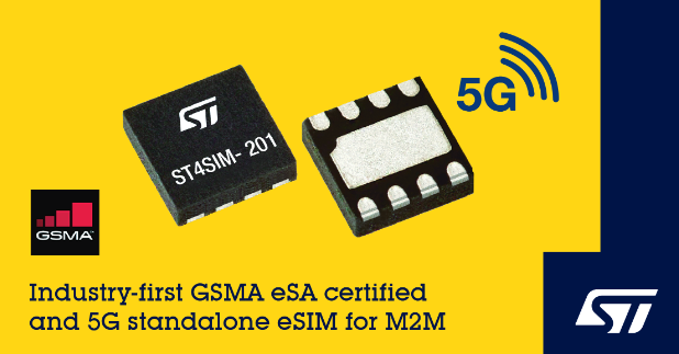 ST's 5G M2M embedded SIM card chip passes the latest GSMA ESA certific ...